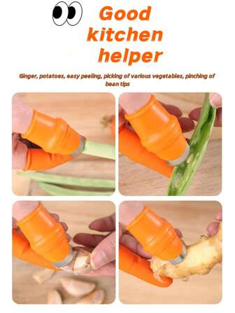 2 件套男女通用拇指切蔬菜削皮器和夹子套装，实用的厨房工具，可用于采摘辣椒、剥豆子、剥大蒜、修剪香草，非常适合烹饪和园艺