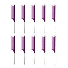 6pcsRandom Color Combination, 2025 New Rat Tail Comb | Carbon Fiber Heat-Resistant Design With Stainless Steel Pin Tail, Ideal For Teasing And Sectioning Hair