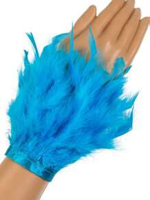 1pc Feather Cuff Feather Armband Showgirl Wrist Cuff For Carnival Party Cosplay Stage Show Accessory Costume Halloween
