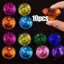 5/10/15 件大型彩色亚克力钻石宝石 - 海盗寻宝珠宝，适用于工艺品、派对礼品、圣诞节/复活节装饰和花瓶填充物 | 鲜艳的装饰珠宝，适用于展示和新奇玩具 - 彩色 - 查看 15