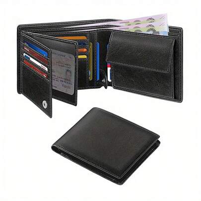 Men's Multifunctional Ultra-Thin RFID Blocking Wallet With 15 Credit Card Slots, Made Of Faux Leather Formal/Business Formal Valentine's Day Ideas