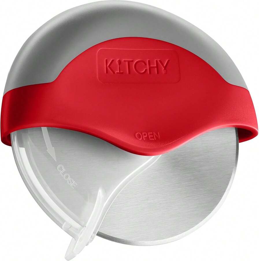 Kitchy Pizza Cutter Wheel With Protective Blade Cover, Ergonomic Pizza Slicer (Green) - Đỏ - Xem 1