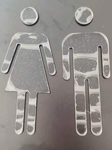 2mm Acrylic Mirrored Bathroom Signage Sign For Company Decoration - Plateado - Ver 1