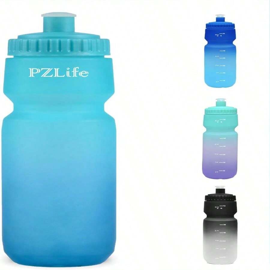 Botella de agua para bicicleta de 24oz de PZLife, botella de agua de presión a prueba de fugas con escala de capacidad y tapa extraíble, reutilizable, para bicicleta, gimnasio, senderismo - Azul oscuro - Ver 1
