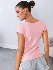 Women's Fashion T-Shirts - Elegant Summer Tees In 2-Pack And 3-Pack Options, Multiple Color Combinations For Stylish Outfits - 黑加粉 - 查看 2