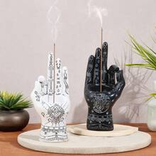 1 件手工树脂香座 - 艺术阴阳设计，黑白象征图案，完美适用于香座、优雅家居装饰礼物、芳香疗法配件/神秘装饰/文化象征、香炉