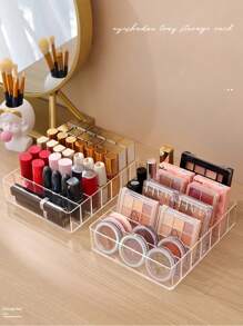 1 pieza Organizador de paleta de sombras de ojos, Organizador de maquillaje para paleta de sombras de ojos y organizador de lápices labiales, Almacenamiento de maquillaje para cajón de tocador, Sombras de ojos, Lápices labiales, Almacenamiento de cosméticos modernos, Paleta de maquillaje compacta Organizar, Para encimeras de baño, Tocadores
