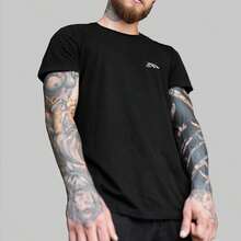 Unisex Pray Star Streetwear T-Shirt | 100% Cotton 30.0 Thread Exclusive Print And Comfortable Touch - 黑色 - 查看 3