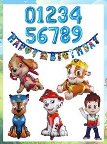 Paw Patrol Dog Patrol Geburtstags-Themen-Set, Ryder Archi Daily Flauschiger Aluminiumfolie Luftballon Kombination, Paw Patrol Geburtstags-Party Dekorationsartikel