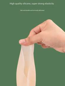 一对 100% 硅胶材质可重复使用硅胶乳贴，无肩带隐形自粘式乳贴，女士内衣及内衣配件 - 米色 - 查看 4