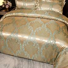 3pcs Jacquard Quilt Cover Set(1 Duvet Cover And 2 Pillowcases, Without Core), Soft And Silky Quilt Cover Set|Duvet Cover Set,Noble Print Pattern Style,Suitable For Four Seasons Bedroom And Guest Room Beding Set
