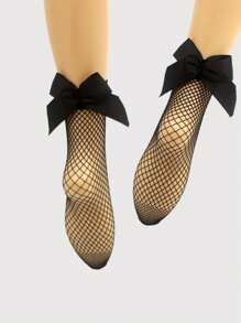 4 paires de chaussettes noires à motif papillon en maille transparente pour femmes - chaussettes courtes élastiques, chaussettes mode unicolores convenant aussi bien à une tenue décontractée que formelle, design novateur, accessoire élégant, confortable et agréable pour la peau
