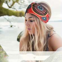 Bandeau noué imprimé tropical , convient aux femmes pour le yoga, la course, l'absorption de la transpiration, les accessoires capillaires pour les sports de plein air, bandeau de sport confortable et antidérapant, décoration de nœud, foulard de style bohème élégant
