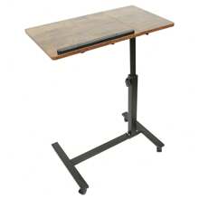 Table d'ordinateur avec Hauteur réglable et surface rotatif 360°, Table d'appoint roulante pour Ordinateur, Support laptop netbook avec 4 roulettes