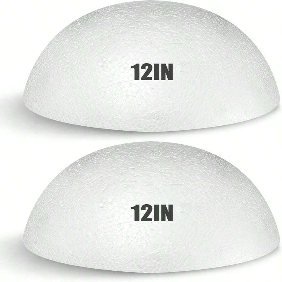 Styrofoam Half Balls 12 Inch,1PC Large White Half Foam Balls For Crafts, DIY Craft Giant Foam Balls For Home And School,Smooth Solid Round Balls (Half Styrofoam-12in-1pc) - Half Styrofoam-12in-1pc - View 1