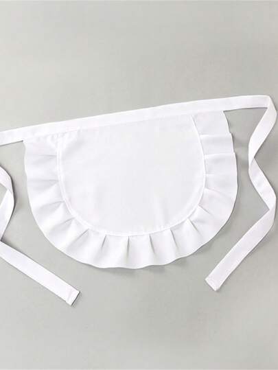 1 pieza Delantal blanco para niños, práctico, estilo simple de atar a la cintura [Versión a granel sin bolsillo], regalo de vuelta a clases