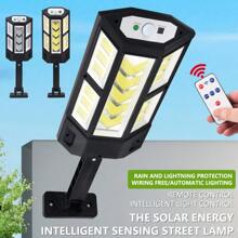 1pc Outdoor COB Solar Powered Motion Sensor Light | Dual Motion+Light Sensor | Zero Electricity Yard Lighting + Wireless + 30hrs Runtime | IPX65 Waterproof | Must-Have For Villa, Yard, Community, Warehouse Security