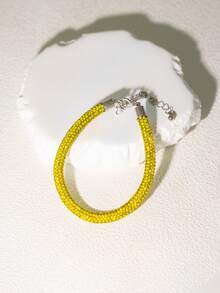 1 件时尚奢华精致水钻吊坠绳链手链，非常适合夜总会、舞会、音乐会、可堆叠装饰 - 黃色 - 查看 5