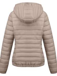 Risissida Women's Autumn Minimalist Hooded Cape Jacket - No Zipper Design, Practical Pockets - Dusty Pink - View 3