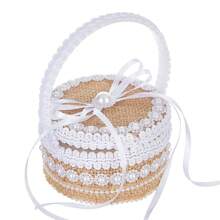 1pc Wedding Flower Girl Ring Box, Creative Woven Rope Ring Basket, Bridal Shower Gift, Wedding Decor, Fashionable Gift Box