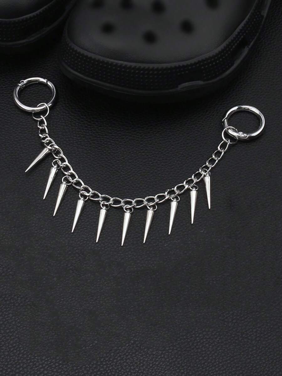 1 chiếc móc khóa kim loại thời trang mới dành cho nữ, phụ kiện trang trí túi xách cá nhân hóa, kiểu Punk dài - Bạc - Xem 1