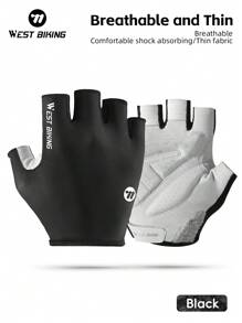 WEST BIKING Mountain Bike Riding Gloves Shock Absorbing Anti-Slip Gloves Half Finger Men's And Women's Bike Breathable Summer Equipment
