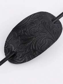 复古风格发髻制作器，皮革椭圆形发夹 - 彩色 - 查看 12