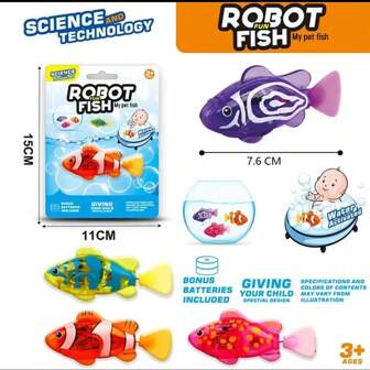 1/4 pieza de pez electrónico adolescente, juguete de baño de verano, juguete de mascota, pez con máquina de luz LED para nadar en agua, juguete para piscina o bañera, regalo divertido (con batería de repuesto incluida)