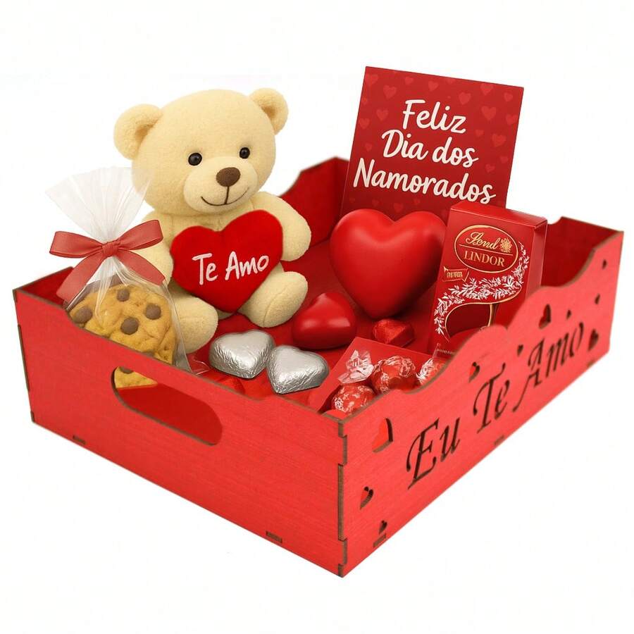 Decorated Tray Crafted With Handle I Love You Valentine's Day - Celebration - Special MDF - Đỏ - Xem 1