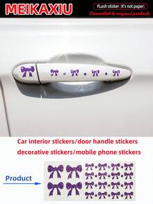 MEIKAXIU Waterproof Glitter Bowknot Blingbling Car Door Handle Cover, Car Interior Decal Sticker, Cellphone/Laptop Sticker, Women Accessories (Non-Paper) - one-size - View 16