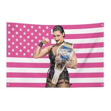 1 Pc Single-Sided Printing Rhea Ripley Wwe Personalized Items Funny Flags For Bedrooms Outdoor Decors Custom Flag On The Wall - Black - View 1