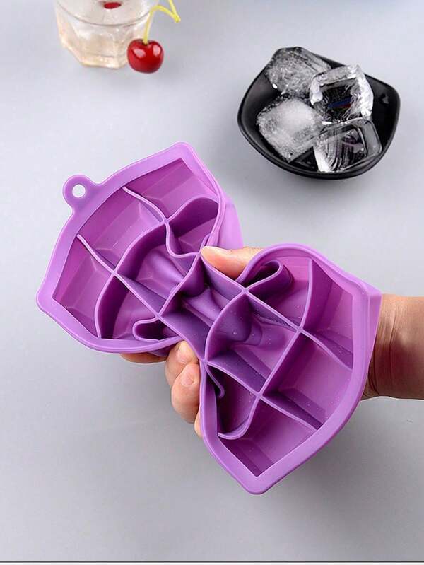 1pc Purple Silicone 15 Grid Or 24 Grid Ice Box With A Cover For A Household Square Ice Box