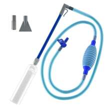 1 Set di accessori per acquario, comprende scambiacqua, pompa per l'acqua, tubo di sifone, cambiatore d'acqua manuale e aspiratore di rifiuti - grigio/blu - 1,5m/2,6m/3m