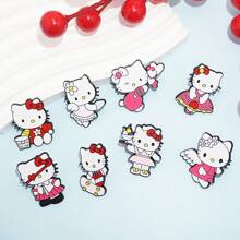Sanrio 1pc Sanrio Hello Kitty Metal Brooch Pin Cartoon Kitty Cat Brooch For Backpack Clothing Accessories Cute Birthday Party Kawaii Jewelry Decoration