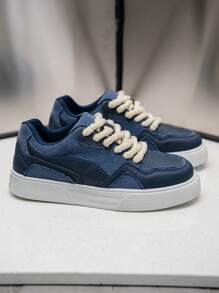 Scarpe da ginnastica sportive casual da uomo taglie comode, con tomaia in tela, adatte per uso all'aperto e pendolarismo con jeans, alla moda