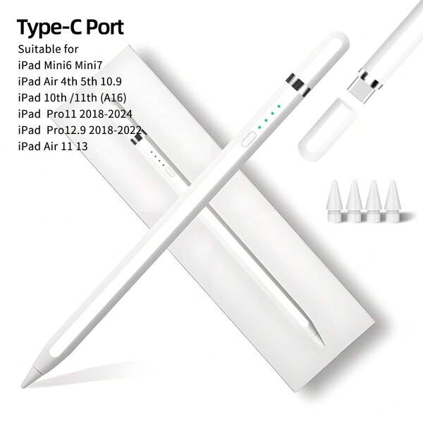 قلم الستايلس متوافق مع أيباد أبل، رفض الراحة اليدوية، قلم الستايلس متوافق مع أيباد الجيل 10 ،10.9 بوصة الهواء 4 و 5 ، 10.9 بوصة الهواء 11 2024 ، 7 و 8 و 9 ، 10.2 بوصة، متوافق مع قلم السعة لأجهزة أيباد أبل