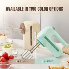 USB-C Rechargeable Wireless Electric Hand Mixer, 5-Speed Lightweight Immersion Blender, Stainless Steel Whisks, One-Touch Eject & Easy Clean - For Baking, Mixing, Whipping - 綠色 - 查看 3