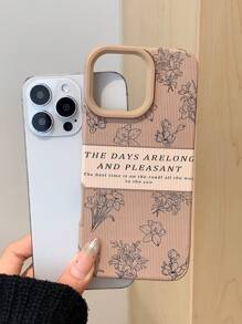 Minimalistisches 2-in-1 Lederbeschichtetes vintage Blumen Perforiert Stoßfestes Handyhülle geeignet für Apple