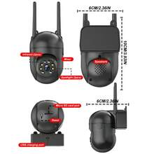 5MP Smart Home Security Camera Wireless With Color Night Vision, Two-Way Audio, Motion Tracking And App Control - 黑色4pcs - 查看 2