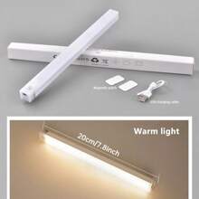 Lampe LED à détecteur de mouvement rechargeable, lampe d'armoire montée au mur avec adhésif magnétique et bouton-poussoir, lampe de couleur unie en plastique sur pied alimentée par USB pour les couloirs, la cuisine, les escaliers, à thème spatial, éclairage réglable