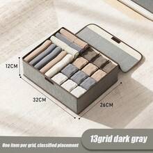 1 pieza Organizador de armario plegable tipo cajón con compartimentos para ropa interior lavable, organizador de ropa y calcetines para el hogar - Multicolor - Ver 16