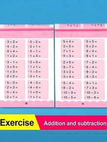 1PC 80 Pages/66 Pages Handwritten Arithmetic Practice Notebook Addition And Subtraction Math Learning Workbook (All Accessories Are Random Color And Style) Office, School, Painting, Students, Markers, Stationery, Boys, Girls, School Supplies (Product Contains A Small Amount Of Chinese Characters, Does Not Affect Normal Use, Please Buy With Confidence) School Supplies Classroom, School Supplies For Girls - Multicolor - View 6