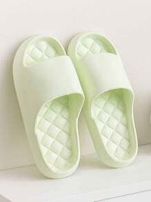 Summer Women's Solid Color Slippers, Casual Open Toe EVA Bathroom Non-Slip Odor Resistant Soft Sole Sandals, Comfortable Indoor Home Bathroom Slippers, Couples Design