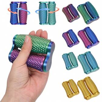 Rodillo de masaje de palma impreso en 3D - Juguete relajante manual para adultos y adolescentes, engranaje doble portátil para la ansiedad y el enfoque (multicolor)