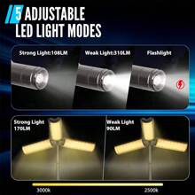 1 PC Telescoping Dimmable USB Rechargeable LED Camping Light With Multi-Mode, Push Button Control, Wall/Table Mount, Removable Shade For Camping, Hiking, Emergencies