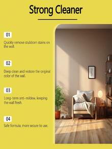 Soluție de curățat pereți - Soluție de curățat pereți pentru baie și duș, Îndepărtare mucegai, Agent de curățare pentru întreținere zilnică (Lot aleatoriu trimis). Esențial pentru casă, Multifuncțional, Potrivit pentru curățarea pereților decorați în casă nouă. Necoroziv, Degresant puternic, Sănătos și... Enzime activate, Enzime biologice cu peroxid de înaltă tehnologie, Curățare rapidă, Fără reziduuri, Curățare temeinică, Ușor de utilizat, Ștergere fără efort, Necoroziv și... Curățare rapidă, Curățare profundă. - Multicolor - Vizualizare 5