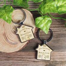Personalized Home Sweet Home Couples Keyring, Personalised House Warming Key Chain, Moving House Gift, New Home Keyrings, His & Hers Homeowner
