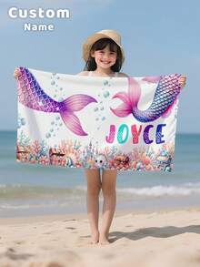 1 件定制名字海洋沙滩巾、个性化儿童沙滩巾、儿童夏季生日礼物、定制名字沙滩巾、女孩/男孩定制沙滩巾、非常适合户外海滩旅行游泳健身房瑜伽、沙滩配件、为朋友定制沙滩巾、多种尺寸沙滩巾可供选择 - 款式1 - 查看 2