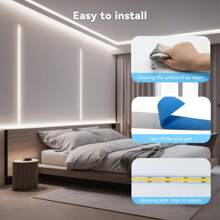 Tira de luz LED COB con sensor de gesto, control por USB 5V, flexible, cinta lineal de alta densidad, regulable, para iluminación trasera de TV, espejo y decoración
