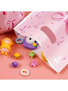 30/50pcs, Pink Bowknot Gift Bags, Bow Theme Party Tote Bags, Treat Bags Gift Bags Plastic Bags For Party Favors, Birthday Party Decorations, Princess Theme Party Decor, Bridal Shower Decor, Gift Wrapping Supplies